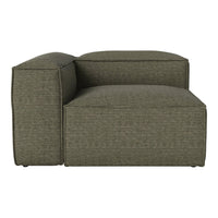 Olive green striped sectional sofa with a modern design and soft texture. Perfect for contemporary interiors.