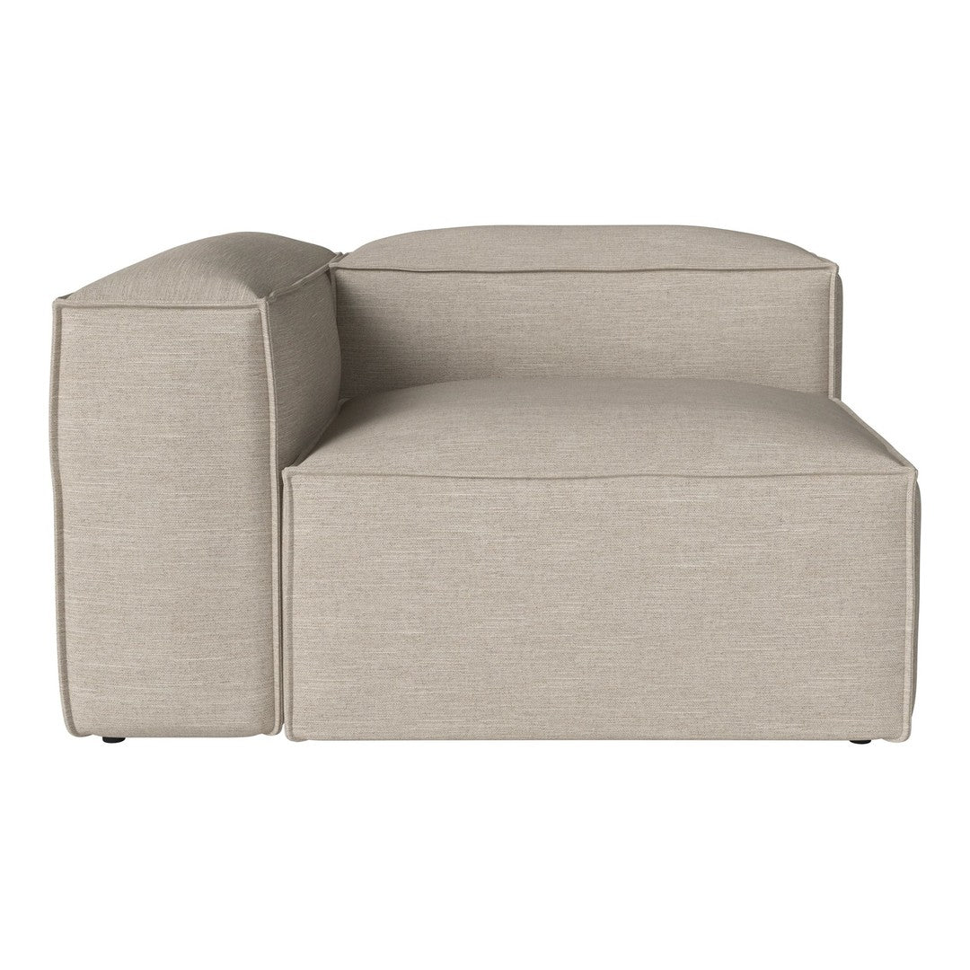 Light beige modular sofa with a simple, textured fabric and clean lines, perfect for modern decor.