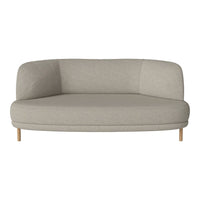 Light gray, smooth fabric sofa with a curved design and wooden legs, perfect for modern interiors.