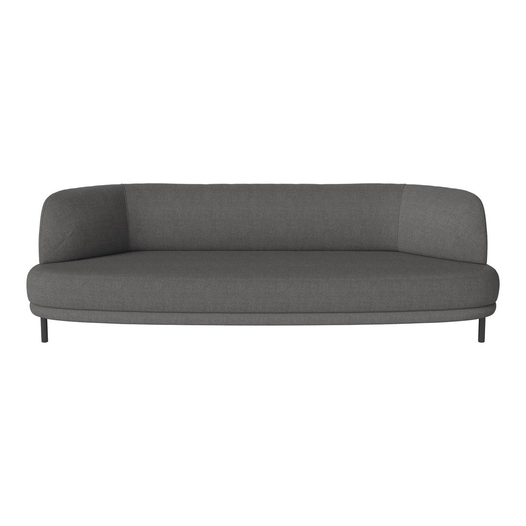 Stylish gray sofa with a smooth, minimalist design and subtle texture for modern living spaces.
