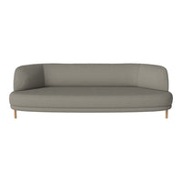 Modern gray sofa with a sleek design and subtle texture, featuring light wooden legs. Perfect for contemporary spaces.