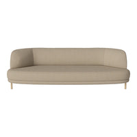 Beige modern sofa with smooth fabric texture and minimalist design, perfect for contemporary living spaces.