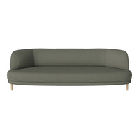 Green modern sofa with a sleek, minimalist design and soft, textured fabric. Perfect for contemporary interiors.