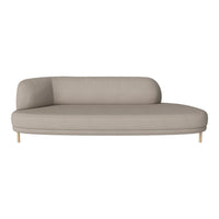 Beige modern couch with a smooth, minimalist design and wood legs, ideal for contemporary living spaces.