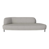 Light gray, modern curved sofa with a smooth fabric texture and minimalist design, perfect for contemporary decor.