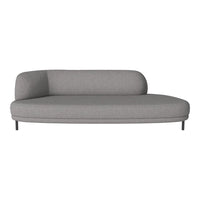 Stylish gray fabric couch with a smooth, modern design and a curved back for a contemporary look.