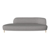 Modern gray sofa with a smooth, curved design and light wooden legs, perfect for contemporary spaces.