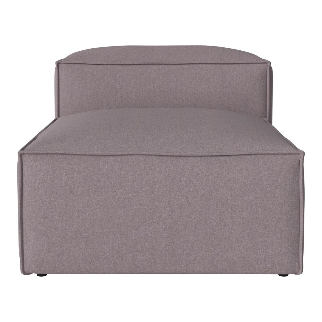 Gray upholstered ottoman with a smooth, solid pattern and contemporary design. Perfect for modern living spaces.