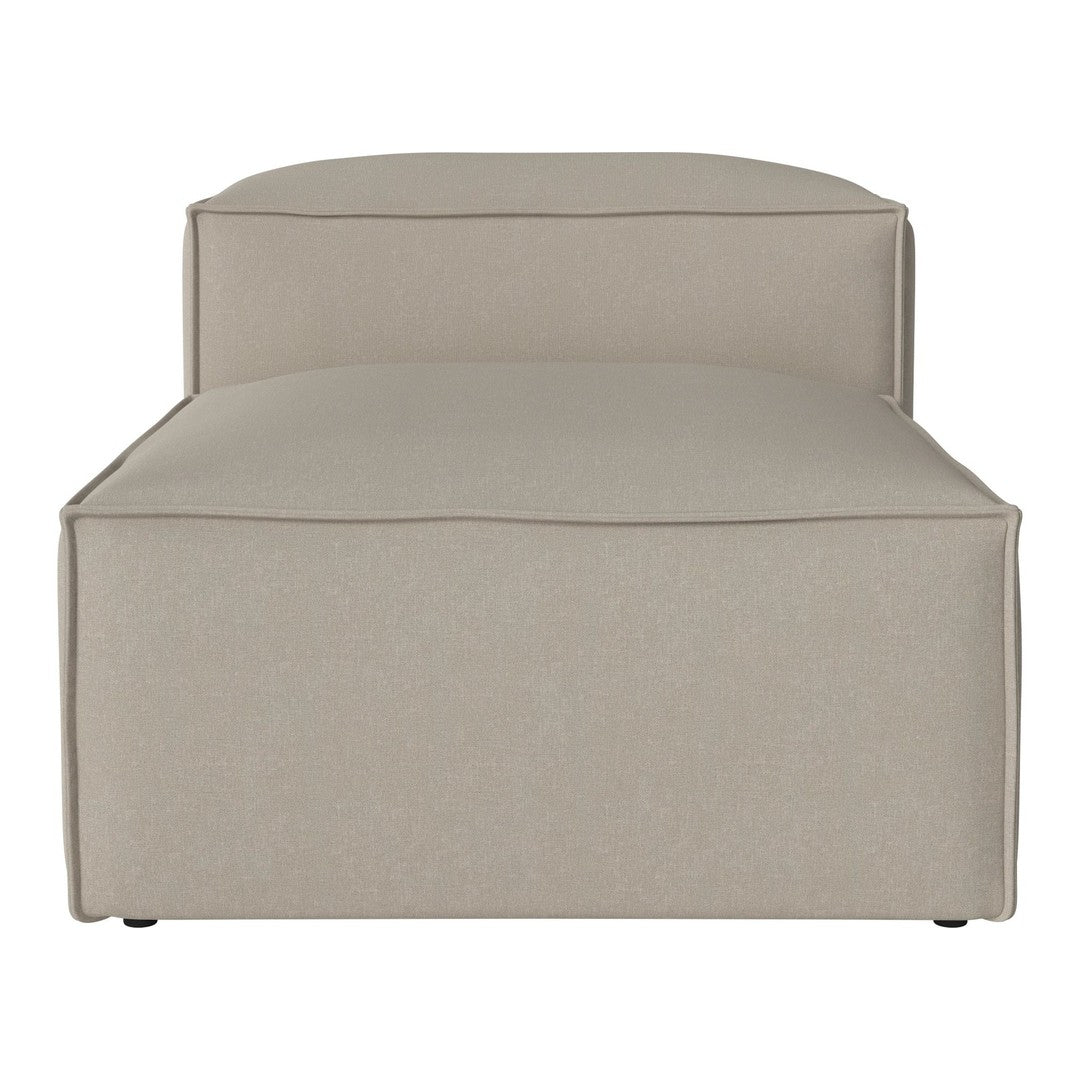 Beige upholstered bench with a minimalist design and smooth, solid texture. Perfect for modern decor.