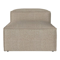 Tan chaise lounge with a textured fabric pattern, offering a stylish and neutral accent for any living space.