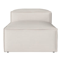 Beige modular ottoman with a smooth, solid fabric texture and clean lines, perfect for modern interiors.