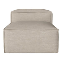 Beige upholstered accent chair with a textured fabric and clean lines, perfect for modern interiors.