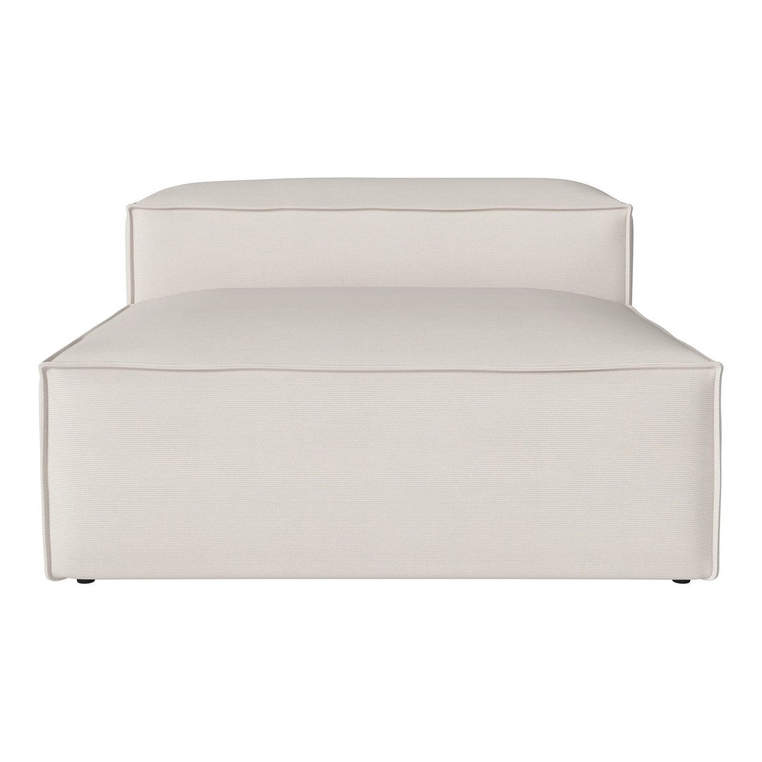Cream-colored minimalist ottoman with clean lines and no visible patterns, perfect for modern decor.