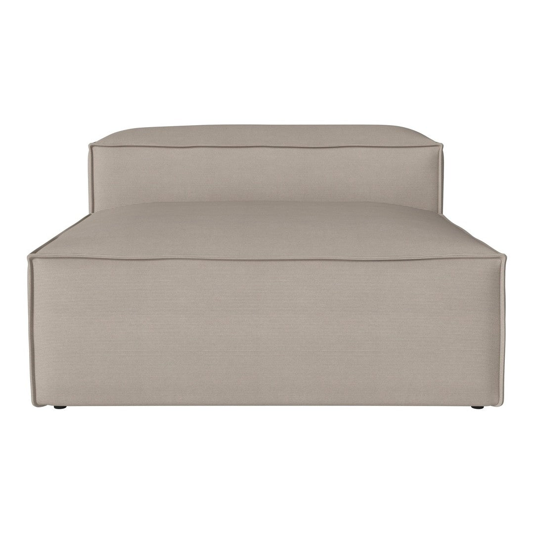 Beige modular sofa with a smooth, solid fabric and clean lines, perfect for modern living spaces.