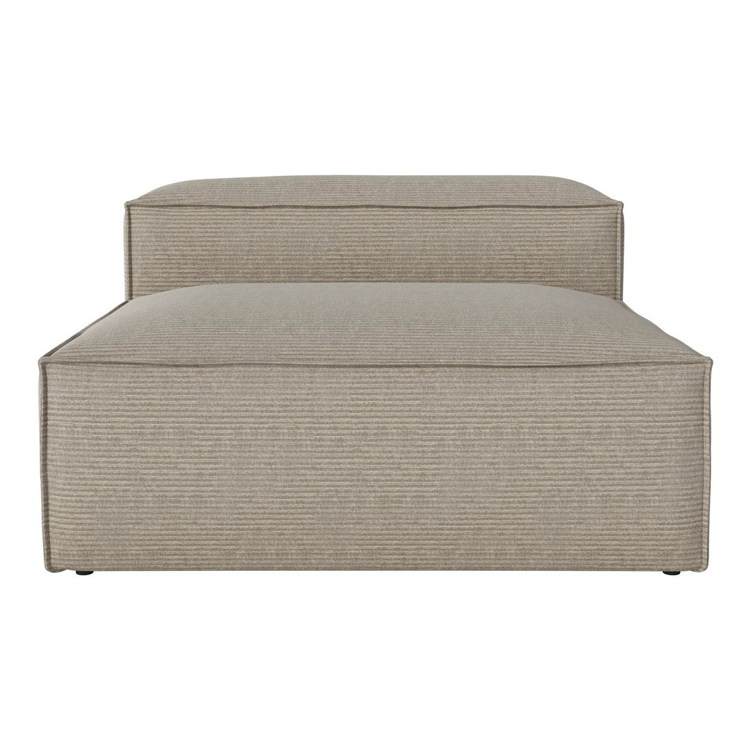 Beige upholstered lounge chair with a textured finish and clean, modern lines. Ideal for contemporary home decor.