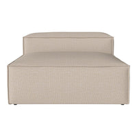 Beige upholstered chaise lounge with a subtle textured pattern, perfect for modern interiors.