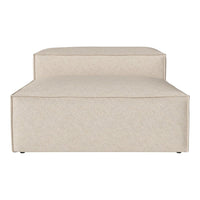 Beige upholstered modular lounge chair with subtle textured pattern and clean lines, ideal for modern interiors.