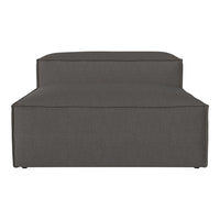 Modern dark gray sofa with a sleek, minimalist design featuring solid fabric and clean lines. Perfect for contemporary decor.
