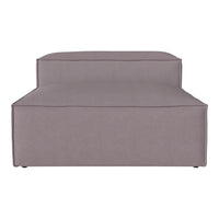 Rectangular modern sofa in soft muted gray upholstery with a clean, minimalist design. Perfect for contemporary decor.