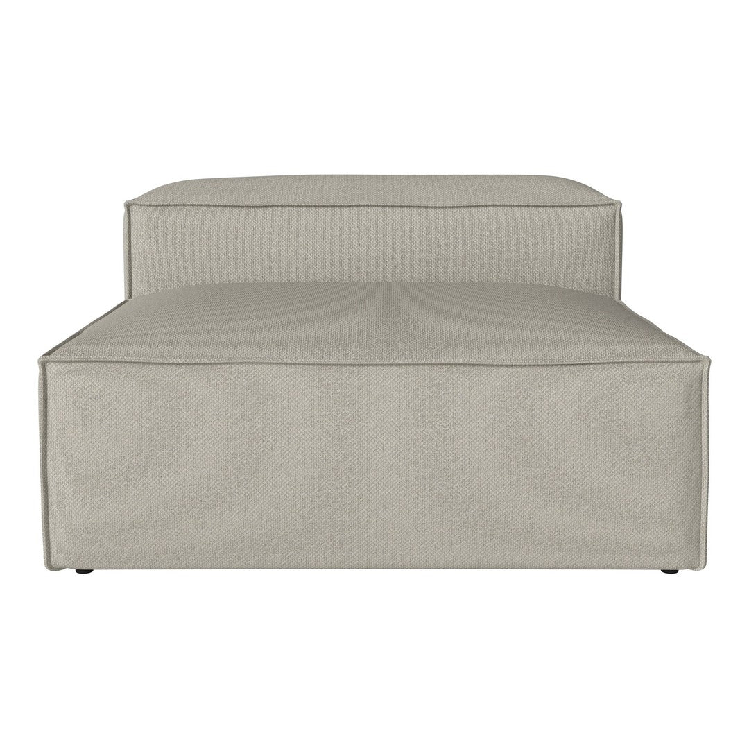 Light gray modular sofa with a minimalist design and smooth, textural fabric. Perfect for modern interiors.