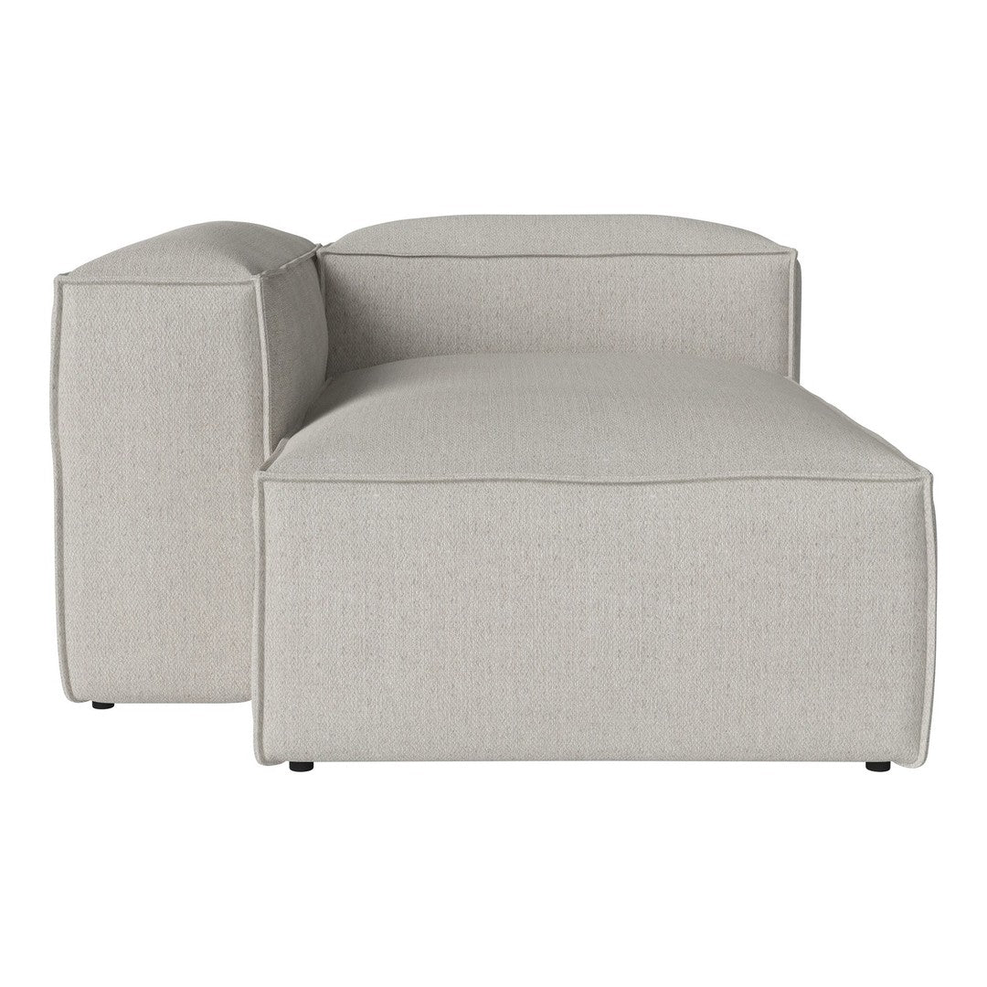 Light gray modern sectional sofa with a minimalist design and textured fabric. Versatile for any living space.