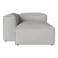 Light gray modular sofa section with a smooth, textured fabric and minimalist design. Perfect for modern interiors.