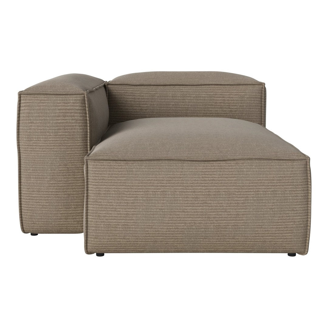 Tan modular sofa with subtle ribbed texture and clean lines, ideal for modern decor.