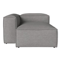 Gray textured fabric modular sofa with clean lines and minimalist design. Ideal for modern living spaces.