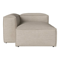 Beige modular sofa with a smooth, textured fabric and clean, contemporary lines. Perfect for modern living spaces.