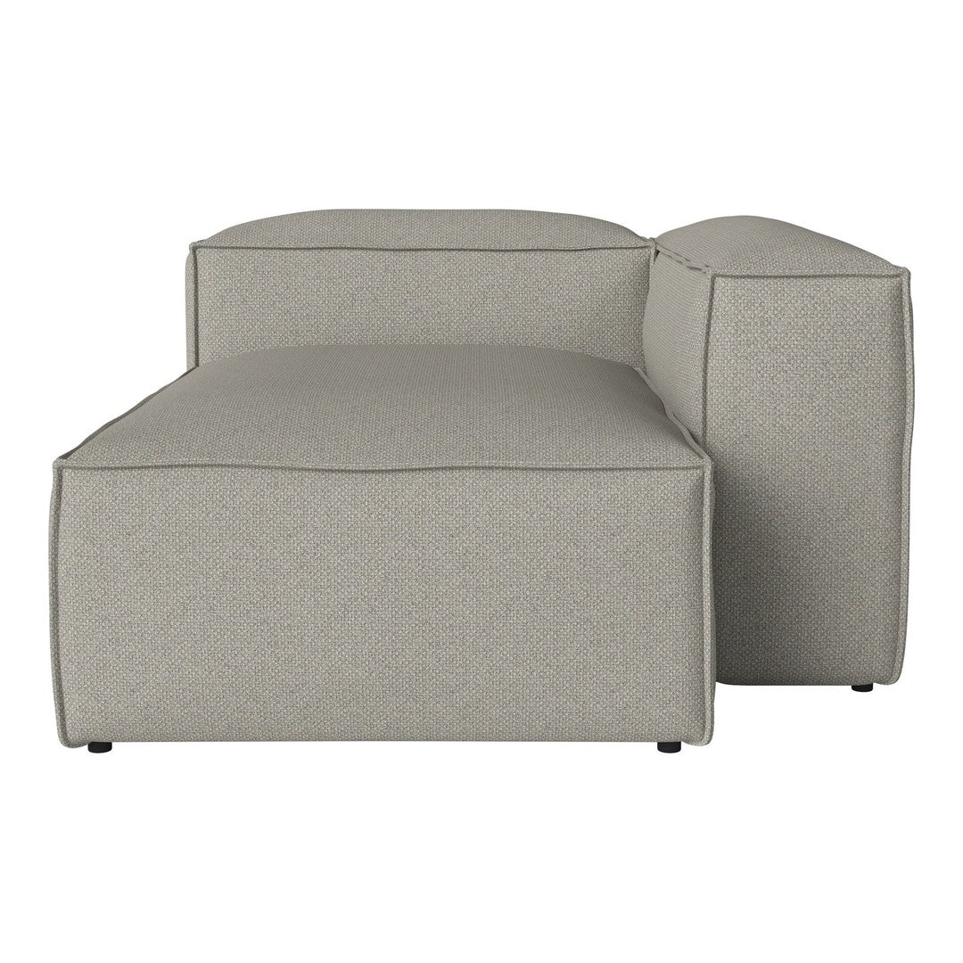 Soft gray modular sofa with smooth, minimalist design and subtle textured fabric pattern. Perfect for modern interiors.