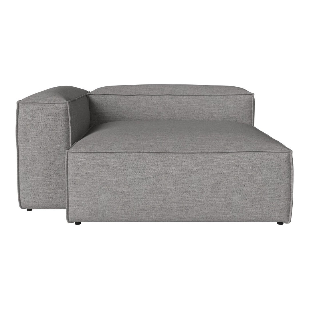 Gray modular sofa with a sleek, solid pattern and minimalist design, ideal for modern living spaces.