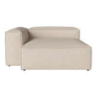 Beige upholstered sectional sofa with a sleek, minimalist design and subtle textured pattern. Perfect for modern decor.