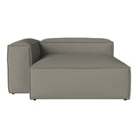Modern gray sectional sofa with a textured fabric, featuring clean lines and a minimalist design. Perfect for contemporary spaces.