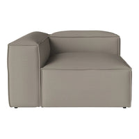 Light gray modular sofa featuring a sleek, minimalist design with smooth, contemporary lines.
