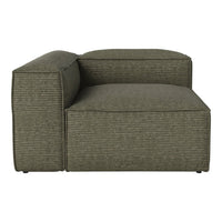 Stylish green striped sectional sofa with a modern design and textured fabric. Perfect for contemporary living spaces.