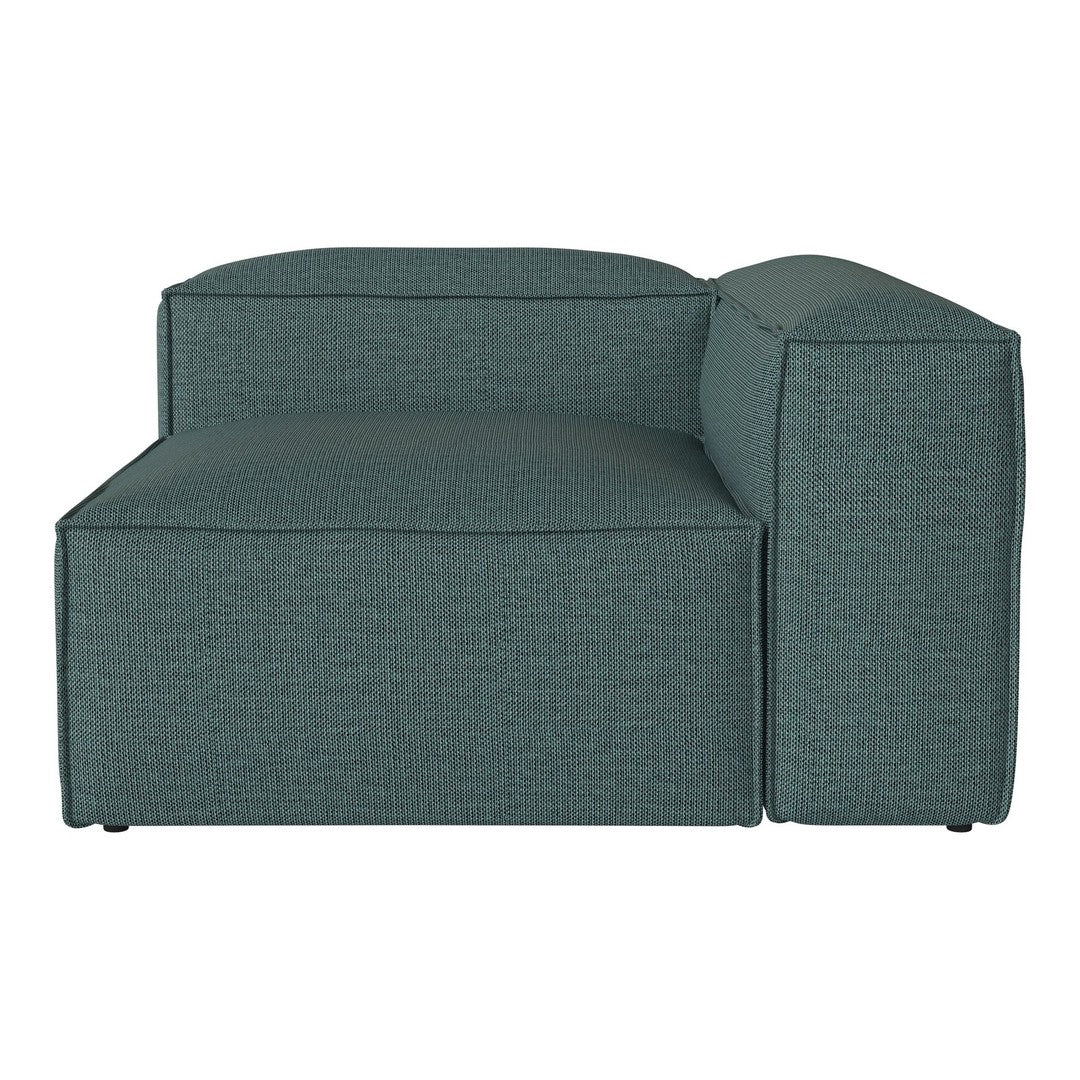 Teal textured sofa with a modern design, featuring a clean, minimalist pattern and subtle woven details.