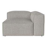 Grey textured fabric corner sofa with a simple, modern design, perfect for contemporary interiors.