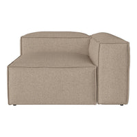 Beige modular sofa with a smooth, solid fabric finish, perfect for contemporary living spaces.