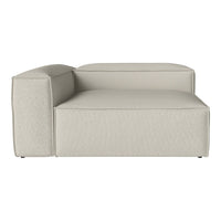 Beige textured fabric sectional sofa with clean lines and a modern, minimalist design. Ideal for contemporary interiors.