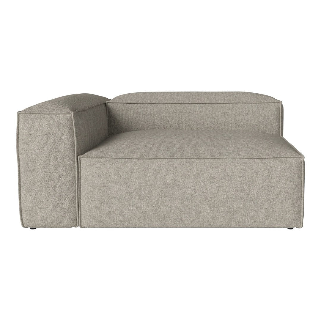 Light gray modern sectional sofa with a minimalist design and textured fabric upholstery. Perfect for any contemporary space.