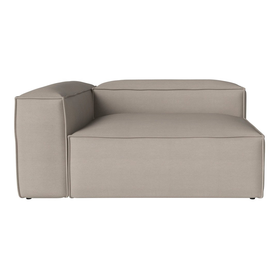 Beige modular sofa with a textured fabric finish and simple, clean lines, perfect for modern living spaces.