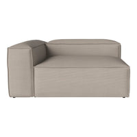 Beige modular sofa with a textured fabric finish and simple, clean lines, perfect for modern living spaces.
