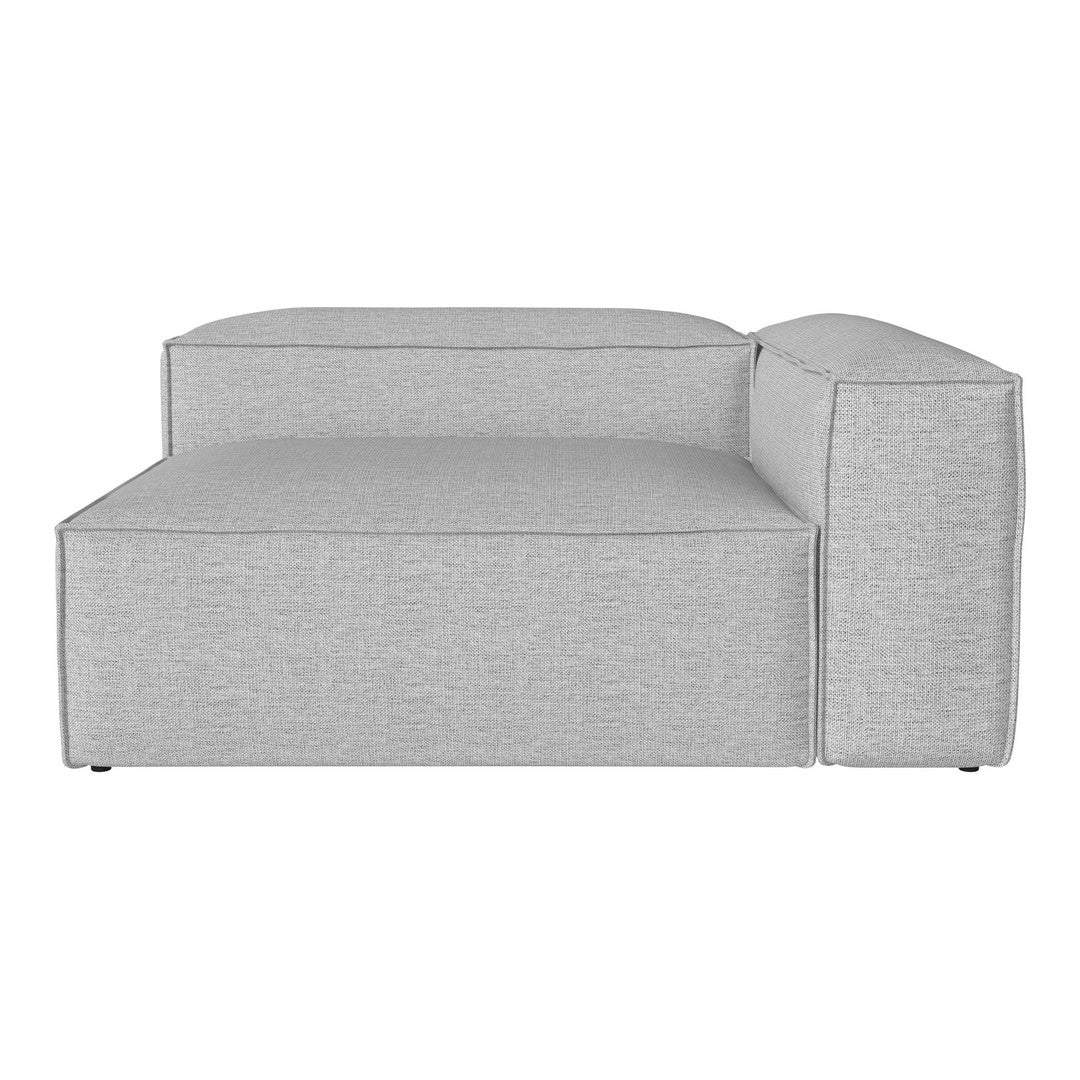 Light gray upholstered sofa with a modern, minimalist design and subtle texture. Perfect for contemporary decor.