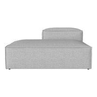 Gray upholstered sofa with a smooth, minimalist design and subtle texture. Ideal for modern living spaces.