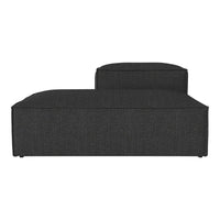 Textured dark gray chaise lounge with a contemporary design, featuring clean lines and a minimalist style.
