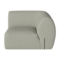 Light gray contemporary armchair with smooth, minimalist design and rounded edges, perfect for modern decor.