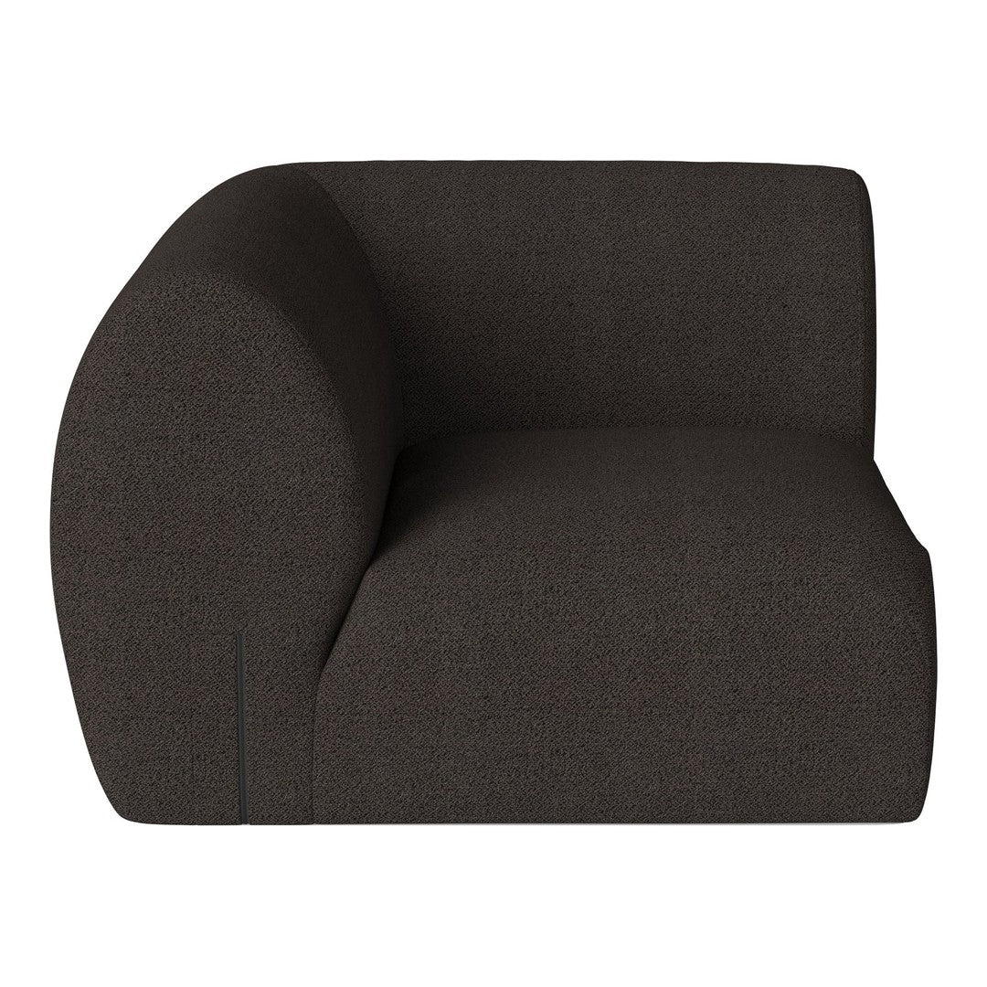 Dark brown textured armchair with a smooth, modern silhouette. Ideal for contemporary decor.