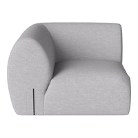 Light gray upholstered chair with a curved shape and minimalistic design. Smooth fabric enhances modern decor.