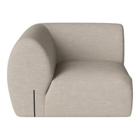 Beige curved armchair with a smooth texture and minimalistic design. Ideal for modern living spaces.