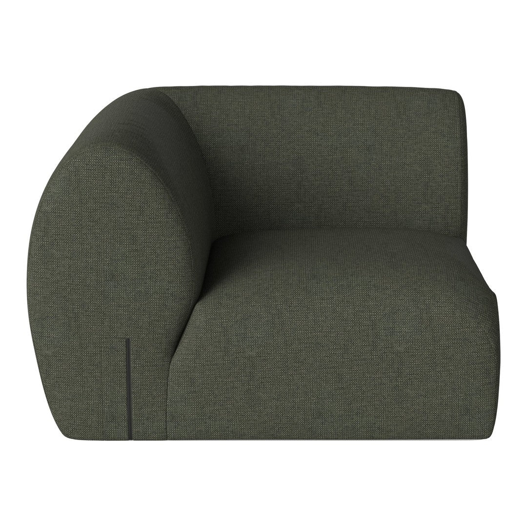 Olive green modern couch with a textured, minimalist design. Ideal for contemporary living spaces.